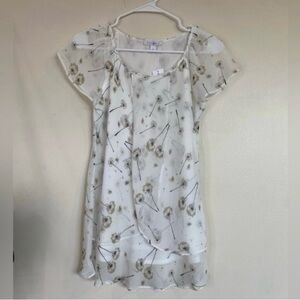 Dressbarn Sheer Cream Floral dandelion Blouse